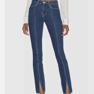 L'Agence Jyothi Highrise Durango Wash Slim Split Ankle Jeans Sz 23